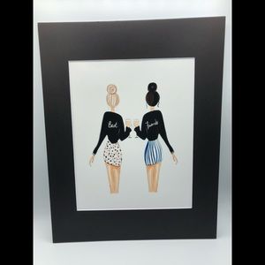 Champagne Besties Print Art 11x14in